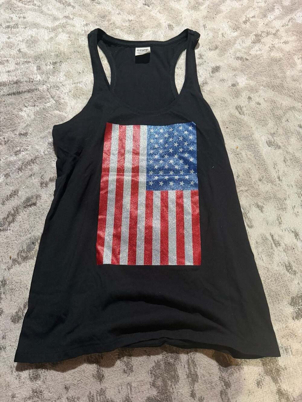 Victoria's Secret PINK American Flag Bling Racerback Tank Top